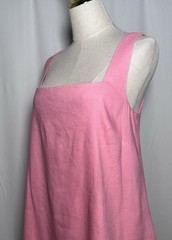 Antonio Melani Mini Dress Shift XL Sleeveless Linen Blend Pink Pockets $159