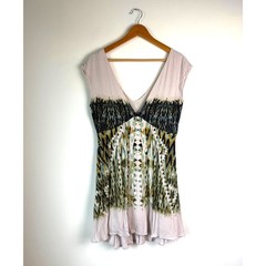 Free People Tribal Deep V Theodora Cloud Dress Babydoll Multicolor Women&rsquo;s Sz M