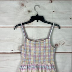 Cotton On Dress Women M Plaid Midi Smock Sleeveless Square Neck Cotton Pullover