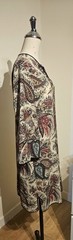 Etro Spa Boho Beige Blue Red Rustic Paisley Floral Tunic Midi Dress 38 10