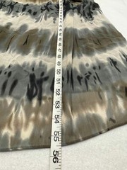 YASB Size S Tie Dye Beaded Empire Waist Maxi Dress Sleeveless Chiffon Gray Brown