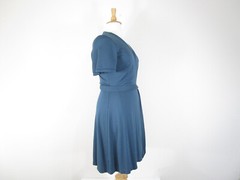 Ann Taylor Plus Size Solid Dark Teal Blue Jade Wrap Midi Dress 16 Formal Career