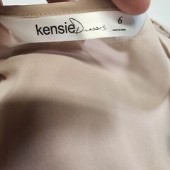 Sheer Button-Down Dress With Drawstring Waist & Ruffle Hem Size 6 Kensie NWT