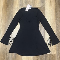 NWT Oh Polly Amryn Long Sleeve A Line Mini Dress Black Size US 8 Romantic Sexy