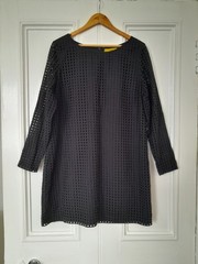 Next Black Fully Lined Thigh Length Long Sleeve Shift Dress size 20R