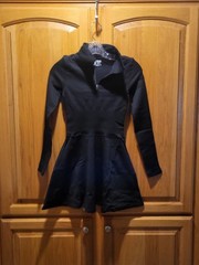 QQQ Women&rsquo;s Long Sleeve Elastic A-Line Zipper Casual Mini-Dress Sz S Black