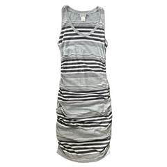 Converse One Star Tank Midi Dress Striped Sleeveless Women&rsquo;s Size Small Gray