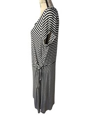 Cable & Gauge Black White Tie Waist Cap Sleeve Pullover Shift Dress Size XL