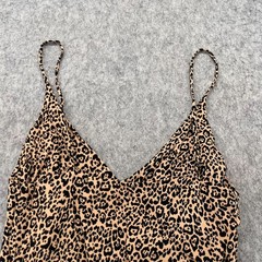 Reformation Marlowe Bengal Slip Dress Animal Print V Neck Side Slit Size M