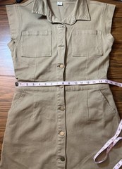 Tinsel Utility Button Front M Camel Safari Workwear Stretch Pocket Mini NWT