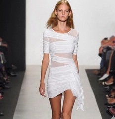 BCBG Runway White Sheer Mesh Bodycon Mini Dress Women’s S NWT