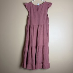 Brannan Pink 100% Cotton Gauze Maxi Dress with Pockets M