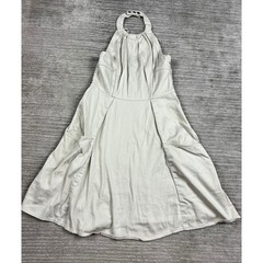 Jessica Simpson Halter Dress Women 4 Beige JS3M2556 Fit and Flare Pockets Cotton