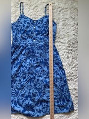 Old Navy Blue Smocked Top with Floral Accent