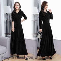New Women&rsquo;s Elegant Velvet V-neck Shirt, Full Length Western Dress Jacket