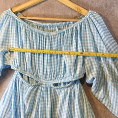 Scanlan Theodore Blue Gingham Dress Sz 6 (fits 8) Cutout Reversible Maxi RRP$900
