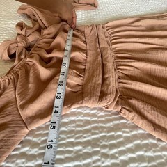 Dokotoo Light Brown Tie Back Long Sleeve Cut Out Ruffle Mini Dress Size S Boho