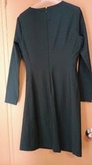 $448 NWT Theory Stretch Wool Long Sleeve Dark Green Sheath Any Occasion Dress 4
