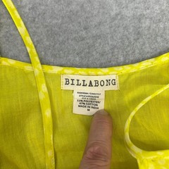 Billabong High Low Tank Dress Neon Yellow Festival Ruffle Summer Sz Medium READ
