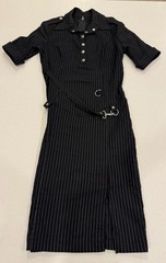 Vintage 90s Y2K Lip Service Gangsta Pranksta Pinstripe Dress M Rockabilly Goth
