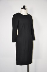 J CREW Black Jersey Structured Knit Silver Zipper Sheath Pencil Dress Women S M