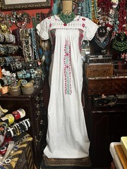 Gorgeous Oaxaca Dress In White Multi Color Embroidery Heavy Open Crochet Sz M/L