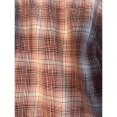 Umgee Plaid Babydoll Shirt Dress Large Brown Tan Boho 3/4 sleeve dress