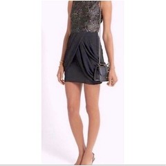 A.L.C. Black Lace & Silk Draped Mini Dress Sleeveless Cocktail Party Size 0