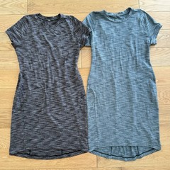 Lululemon & Go Where To Heathered Gray & Green Dress Lot Of 2 Size 10 Womens