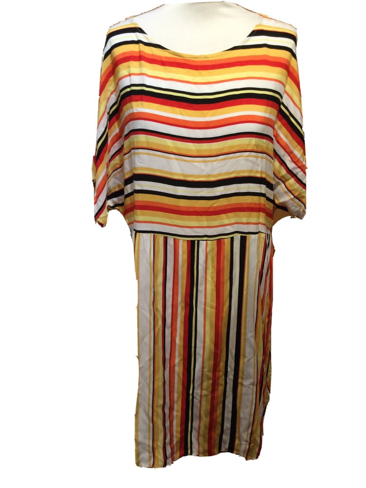 Ladies SHEIN CURVE A Line Striped Dress U.K. 2XL T4539