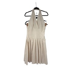 Due per Due Retro Halter Neck Fit and Flare Womens Dress 6 Pinup Neutral