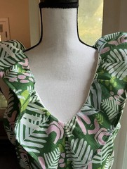 CK Bradley Ruffle Sleeveless Tropical Maxi Dress Size Medium