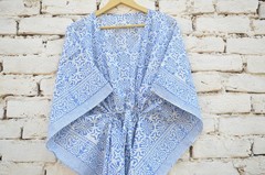 TARRIF FREE✅0% CHARGE 100% Cotton Hand Block Print Long Kaftan Dress KF-135*