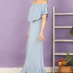 NEW Beesonn River Powder Blue On/Off Shoulder Pretty Woman Symphony Gown
