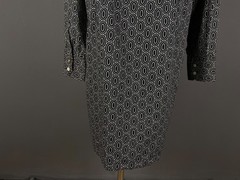 0039 Italy Black/White Patterned Button Down Shirt Dress Women&rsquo;s Size 2XL