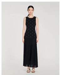 Sandro Women&rsquo;s Beaded Flower Sleeveless Splicing Knitted Dresses