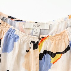 Joie 60% Cotton 40% Silk Abstract Print Tiered Halter Maxi Dress | Dry Clean