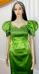 Cambodia Traditional Beautiful 2 Pieces Woman 100% Silk Blouse & Skirt SizeSmall
