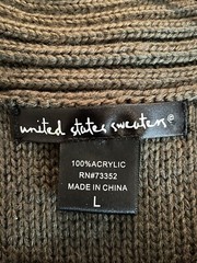 United States Sweaters Olive Green Knit Belted Boat Collar Women’s Large