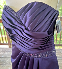 BNWT Women’s David’s Bridal Purple Strapless Long Formal Gown Dress Adult Sz 10