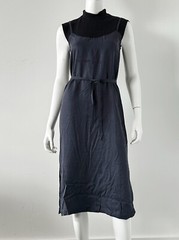 Sea NY Tencel Rib Knit Slip Dress Size 4 Black Blue