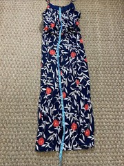NAIF Navy Maxi Dress with Red Floral Print Sz L