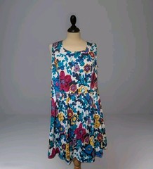 Joe Browns 97% cotton floral colourful skater dress occasion wear wedding Uk 16