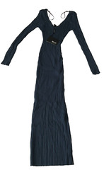 Hera Collection Long Sleeve Bodycon Dress Womens Size S Long Blue Ribbed Stretch