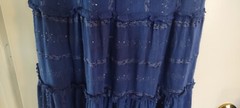 Soft Surroundings Tiered Blue Maxi Dress Women&rsquo;s S Kara Shimmer Sequin Cowgirl
