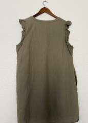 Cotton Bleu Two Palms Ruffle Shift Dress Size XL Green Women’s
