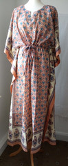 BNWT Anokhi Long Kaftan Hand Blocked Ethnic Print Beach Dress – Free Size