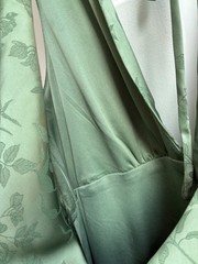 NWOT Lucky Brand womens long prom/formal dress sz XL green embossed sleeveless