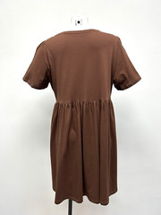 Ex M&S Ladies 100% Cotton Jersey Round Neck Stretch Dress Plus Sizes 20 22 24