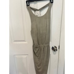 prAna Women&rsquo;s Athletic Dress Small Olive Green Racerback Pockets Active